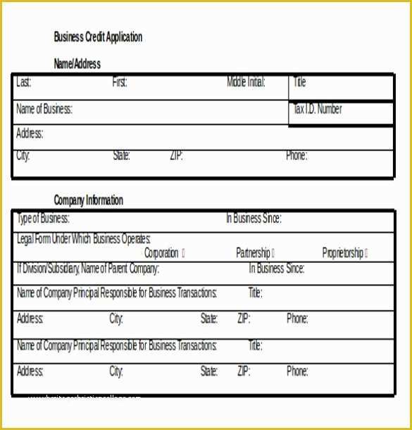 Rental Credit Application Template Free Of Credit Application Template 33 Examples In Pdf Word