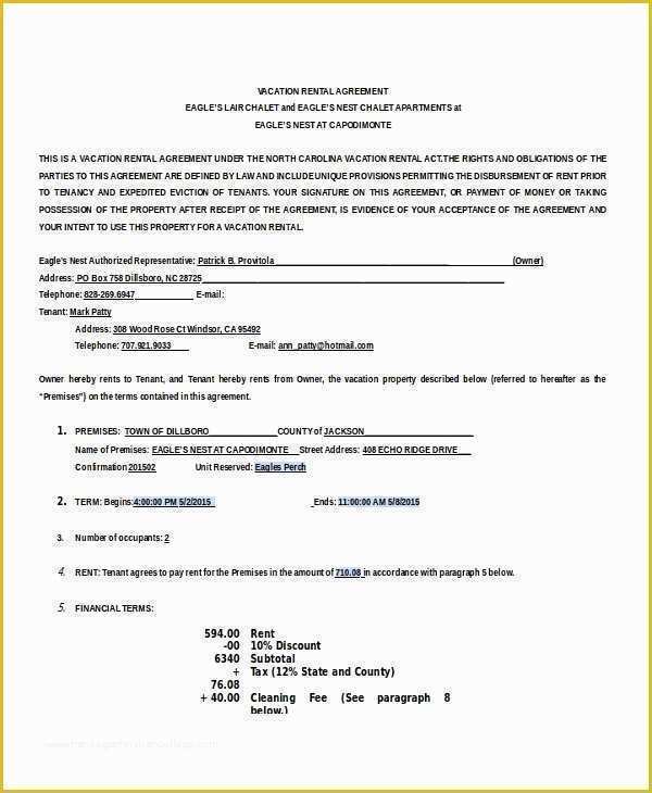 Rental House Contract Template Free Of 18 House Rental Agreement Templates – Free Sample