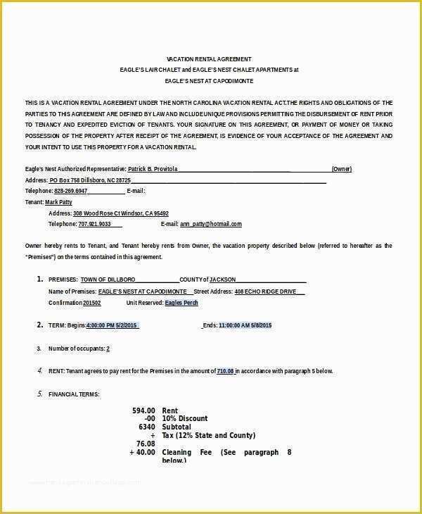 Rental House Contract Template Free Of 18 House Rental Agreement Templates – Free Sample