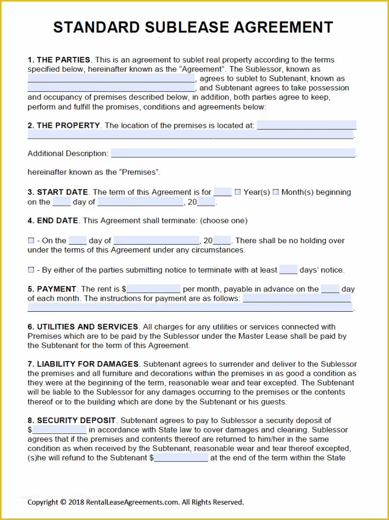 Rental House Contract Template Free Of Free Printable Rental Lease Agreement Templates