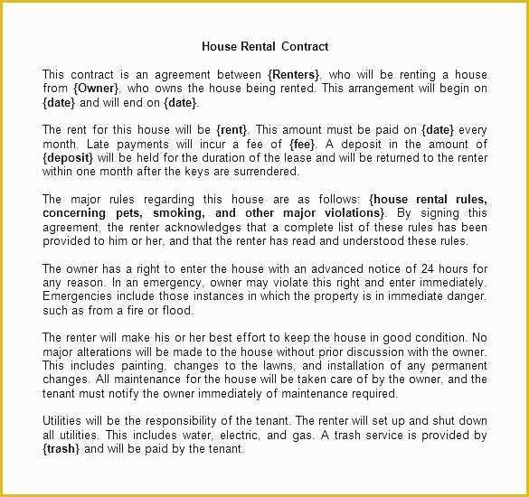 Rental House Contract Template Free Of Lease for House – Easygocanadafo