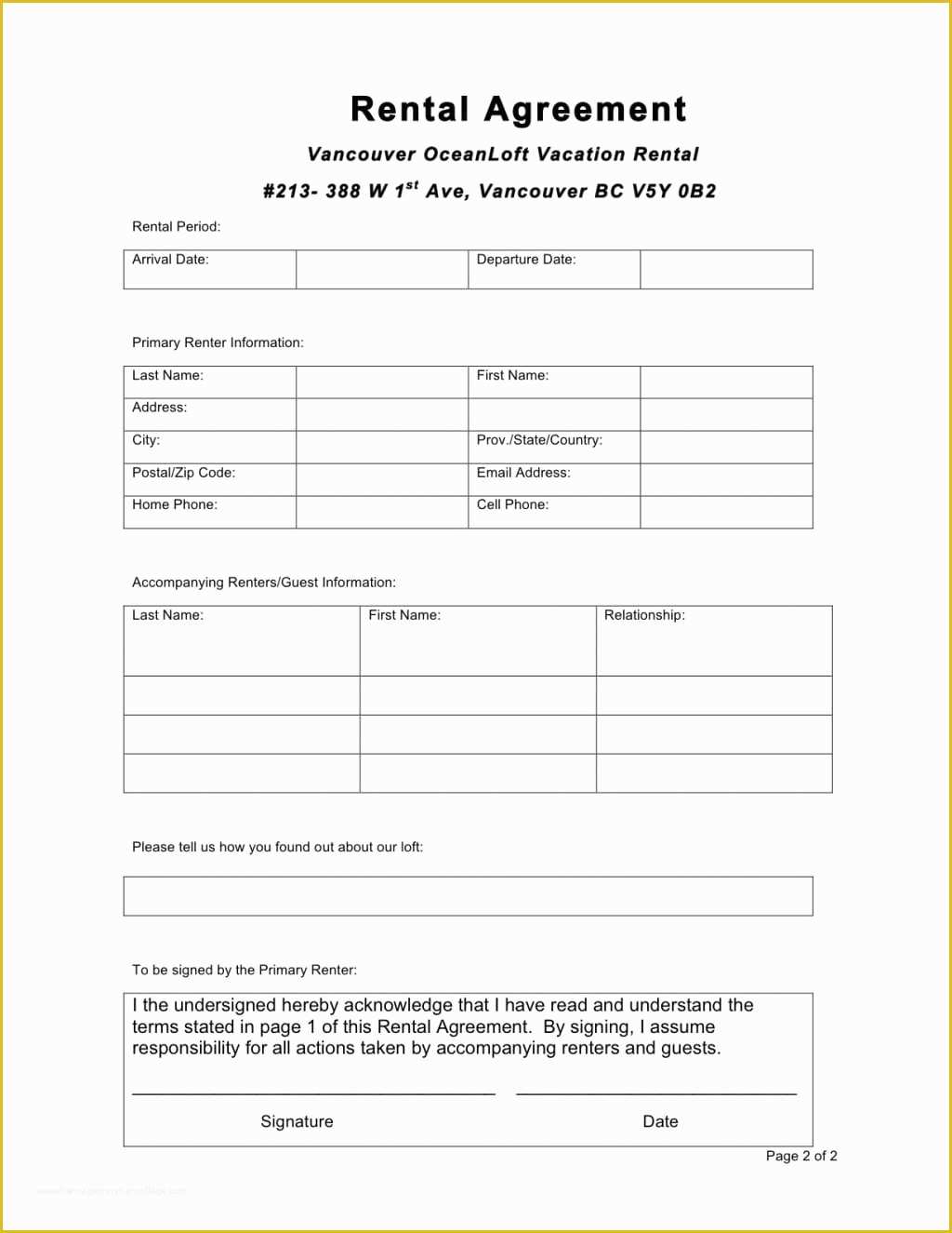 Rental Lease Agreement Template Free Of 6 Free Rental Agreement Templates Excel Pdf formats