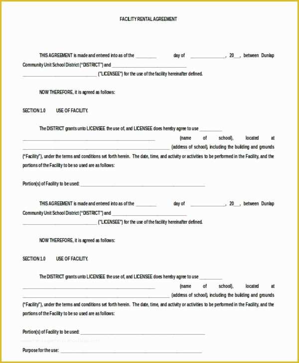 Rental Lease Agreement Template Free Of Blank Rental Agreement 9 Free Word Pdf Documents