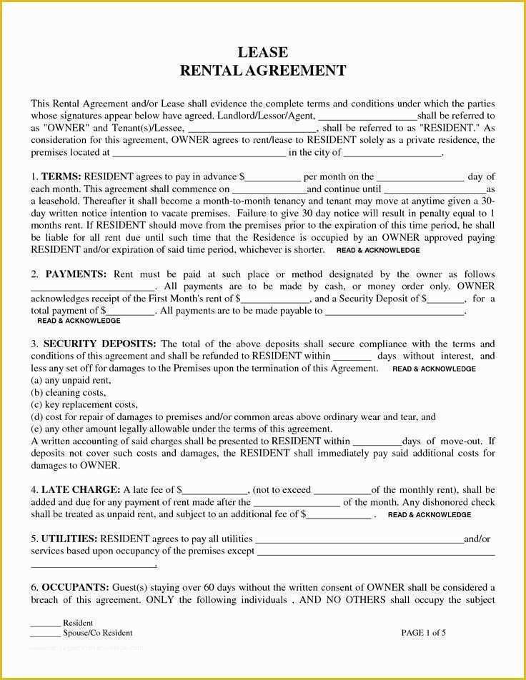 Rental Lease Agreement Template Free Of Printable Sample Rental Lease Agreement Templates Free