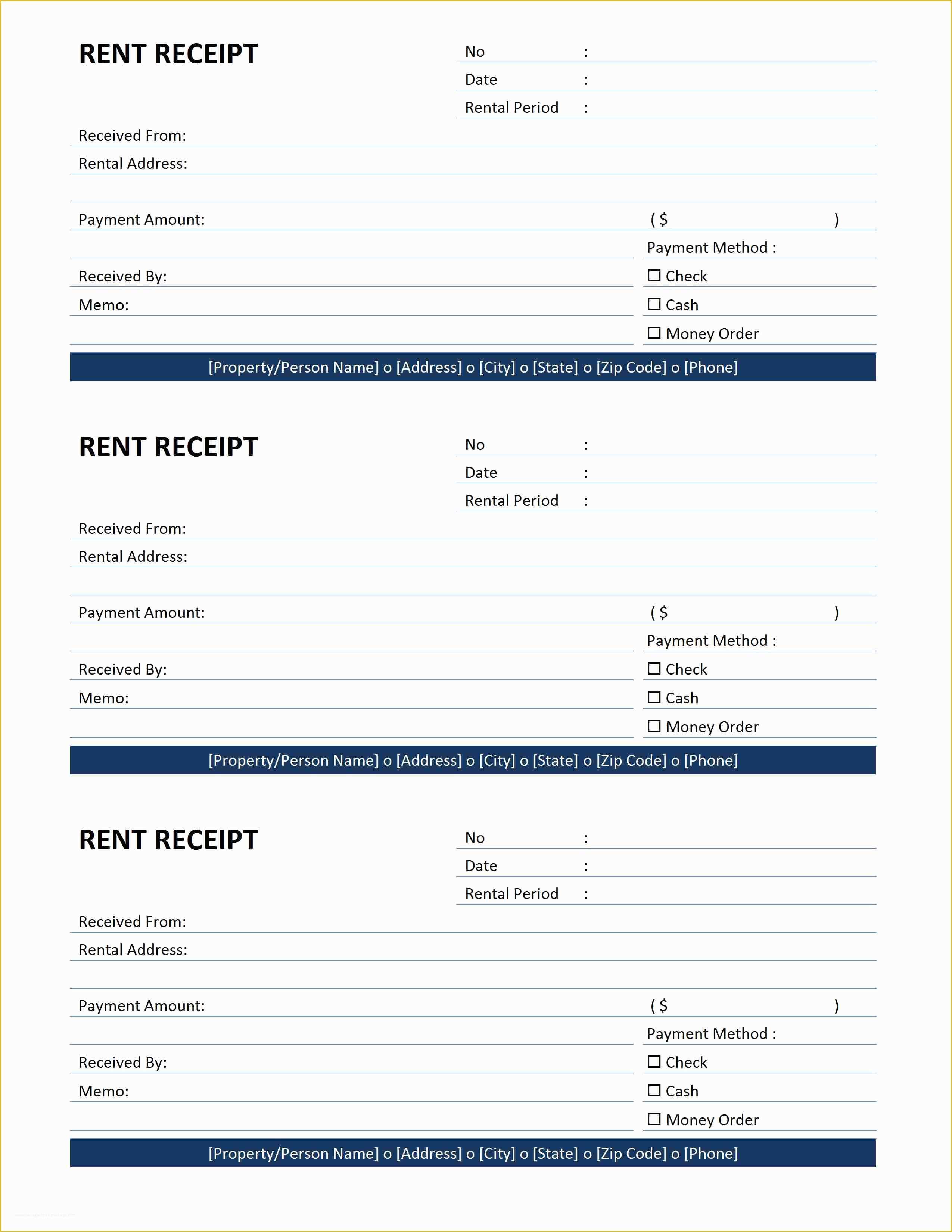 Rental Template Free Of Rent Receipt