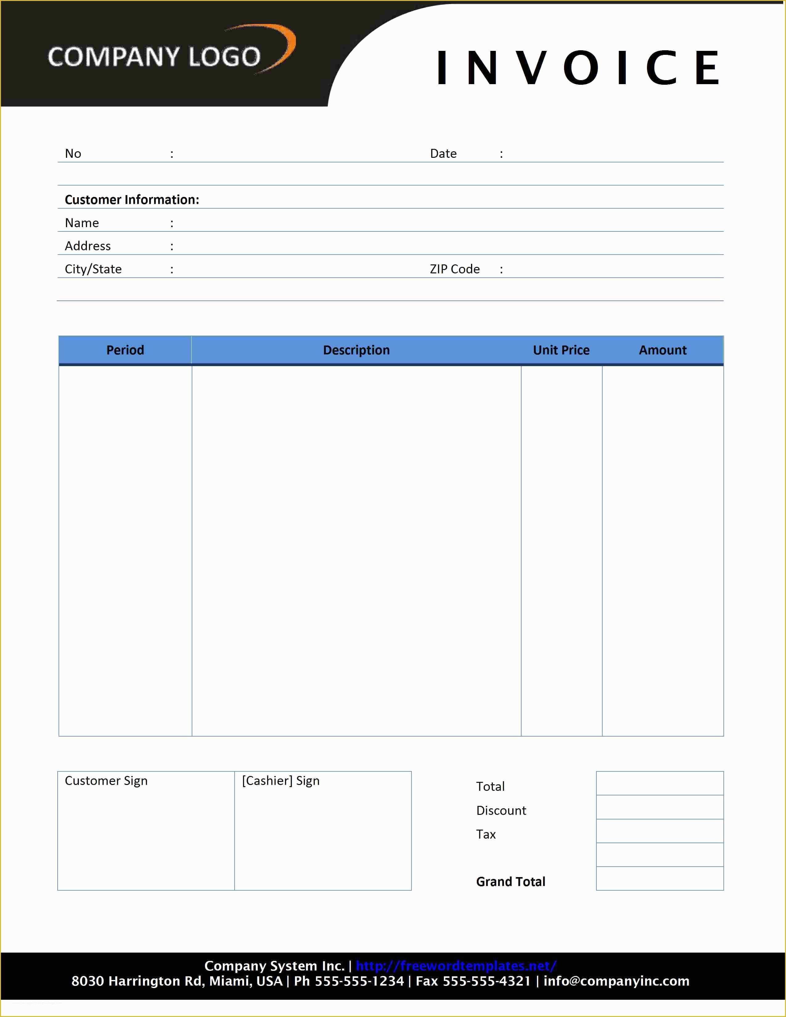 Rental Template Free Of Rental Invoice