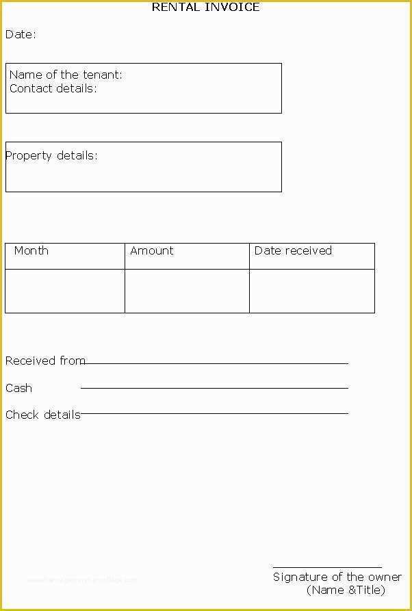 Rental Template Free Of Rental Invoice Template