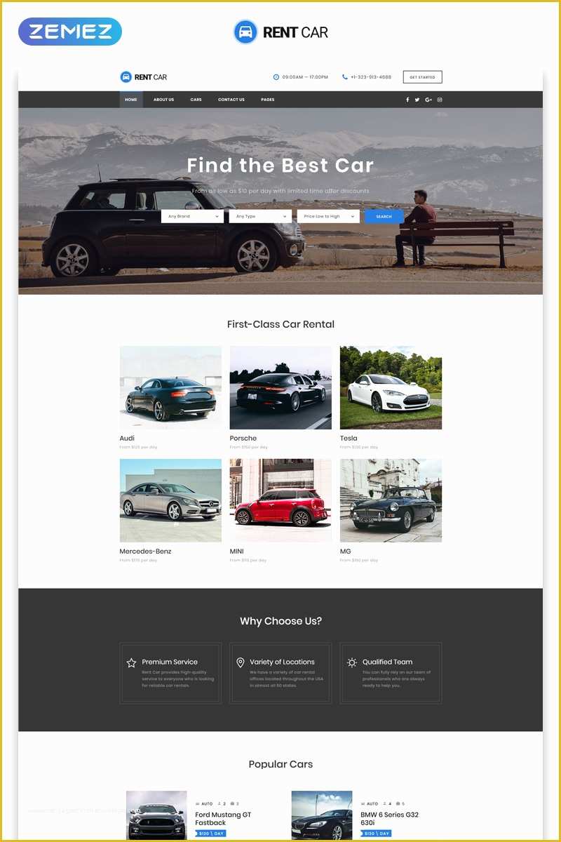 Rental Website Template Free Of Car Rental Responsive Website Template