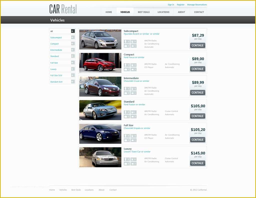 Rental Website Template Free Of Free Car Rental Website Template