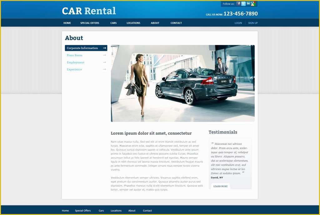 Rental Website Template Free Of Free Rent A Car Website Template