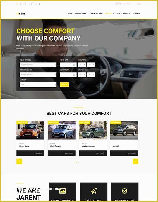 Rental Website Template Free Of Ja Rent Responsive Joomla Template for Vehicle Rental