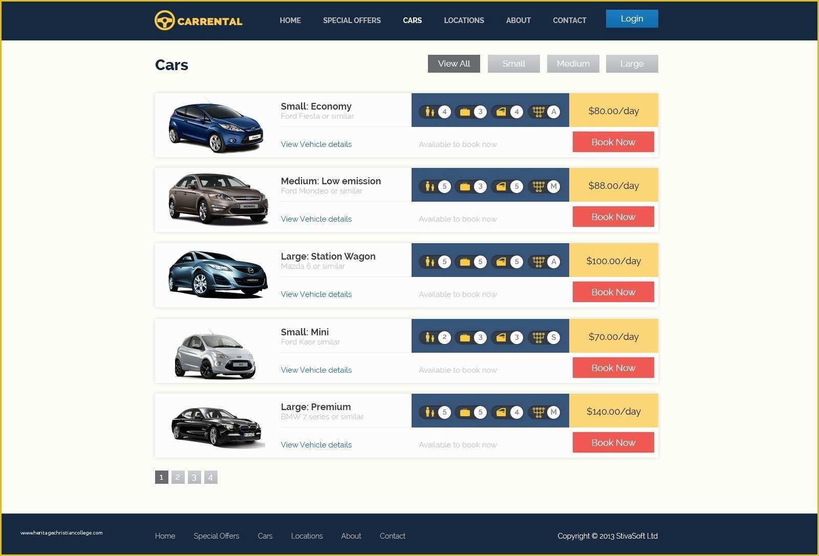 Rental Website Template Free Of Rent A Car Website Template