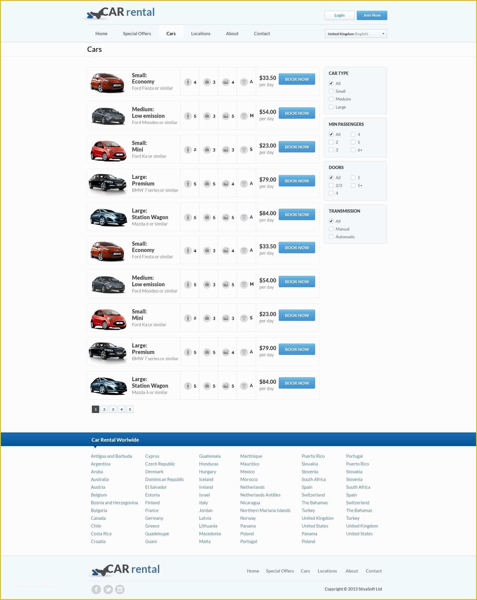 Rental Website Template Free Of Rent A Car Website Template