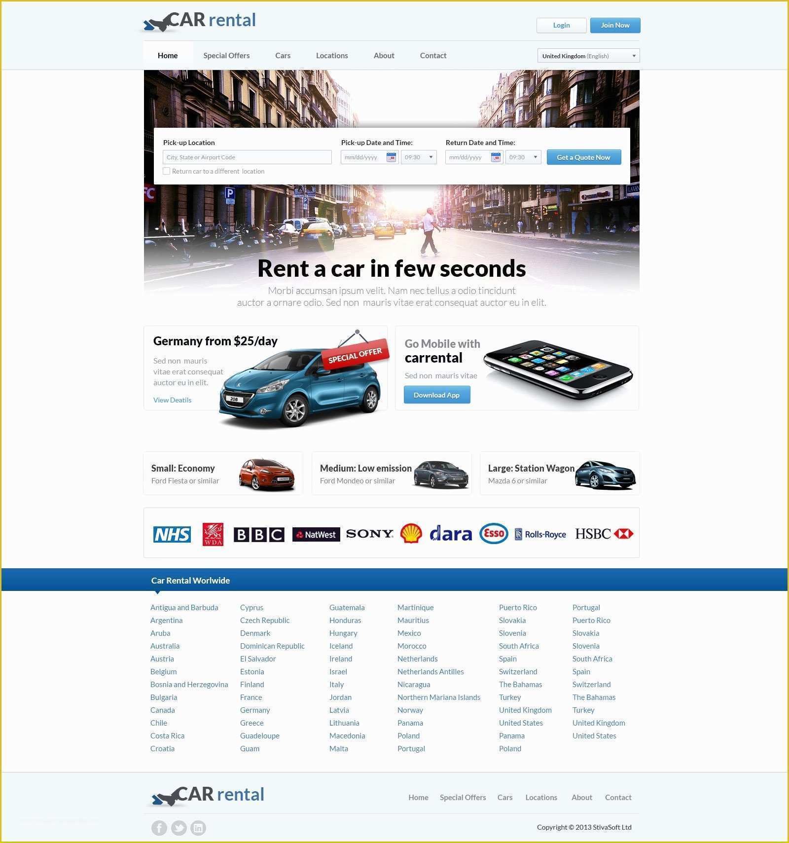 Rental Website Template Free Of Rent A Car Website Template