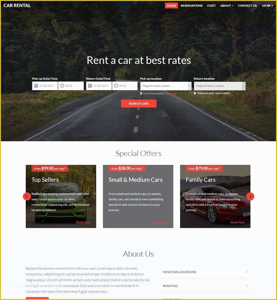 Rental Website Template Free Of Vevs Business Website Templates