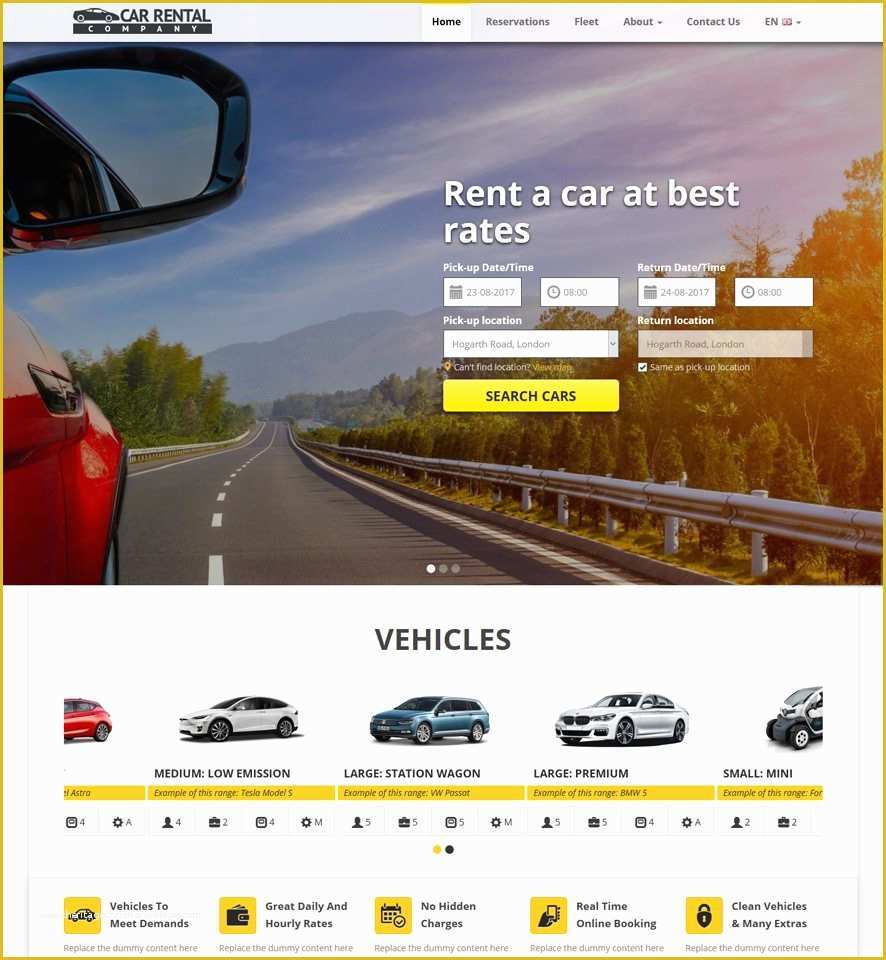 Rental Website Template Free Of Vevs Car Rental Websites