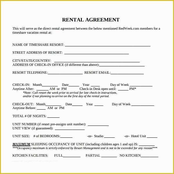Renting Contract Template Free Of 8 Rental Contract Templates