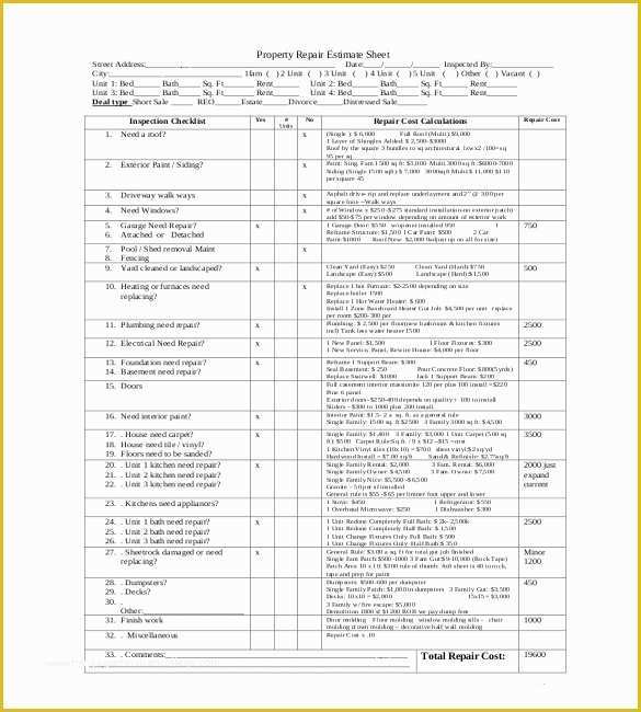 Repair Estimate form Template Free Of 20 Repair Estimate Templates Word Excel Pdf