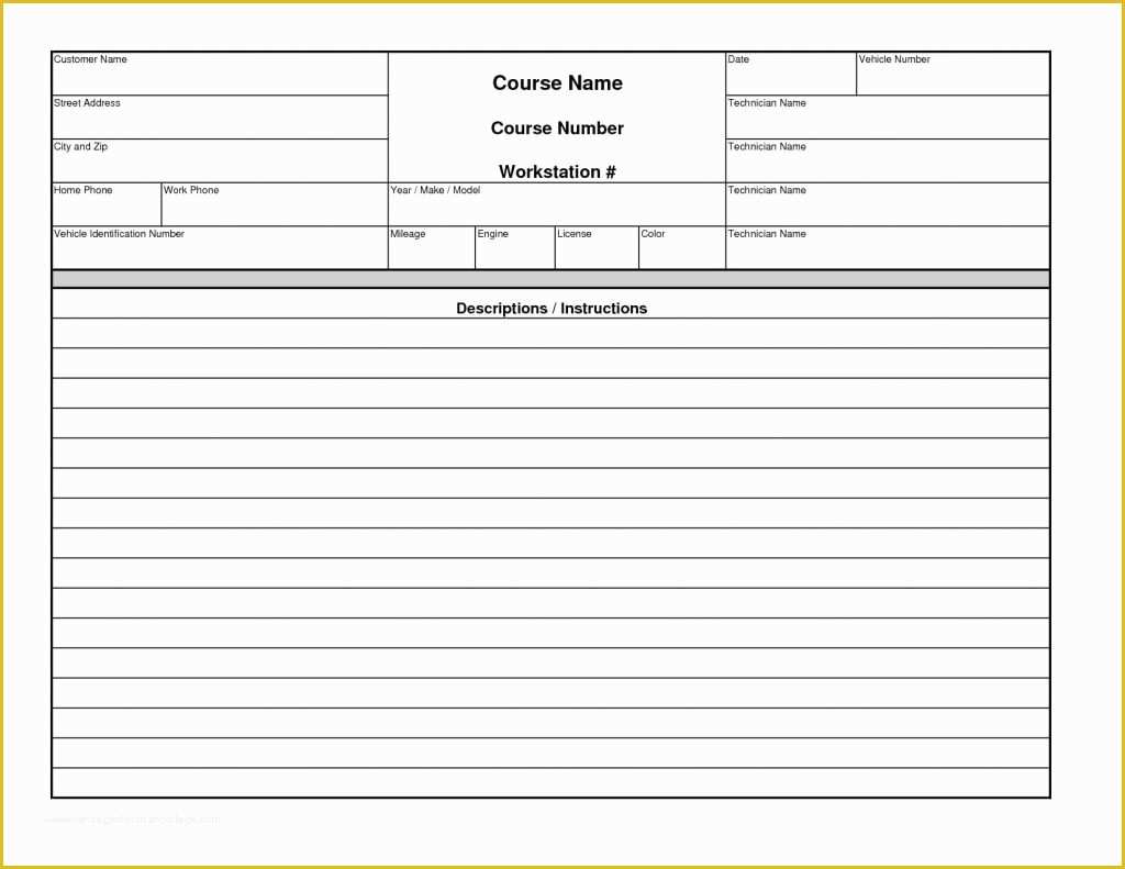 Repair Estimate form Template Free Of Auto Repair Estimate Template Sample Worksheets Car Pdf