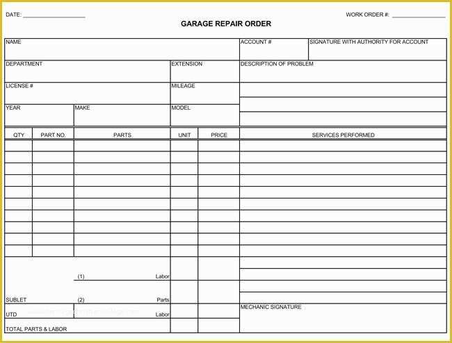 Repair Estimate form Template Free Of Auto Repair Invoice Templates 10 Printable and Fillable