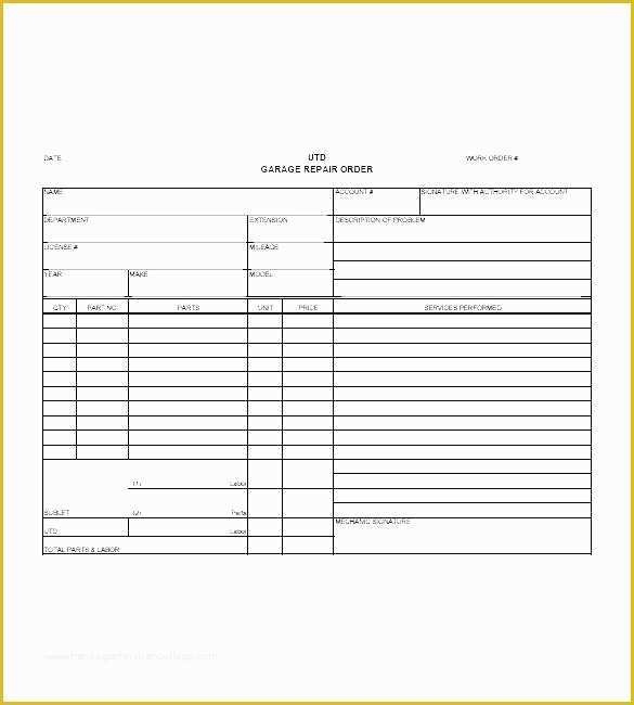 Repair Estimate form Template Free Of Free Automotive Repair Estimate Templates Auto Template