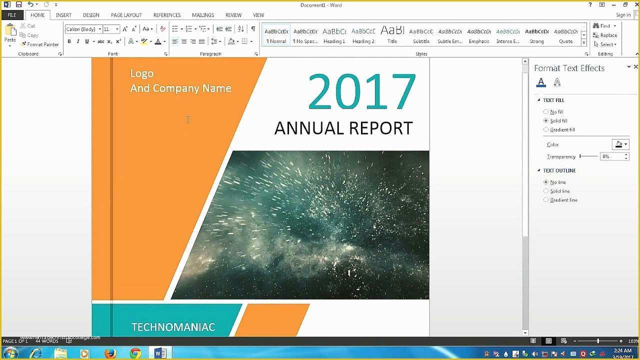 Report Cover Page Template Microsoft Word Free Download Of How to Make A Cover Page Design for Report and Book In