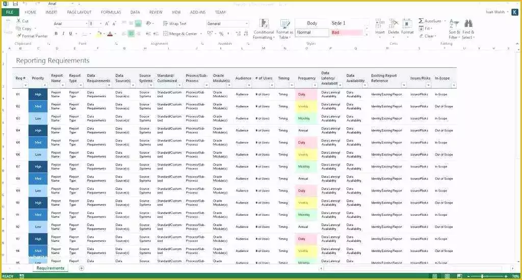 Requirements Gathering Template Excel Free Of Excel Mapping software Requirements Spreadsheet 1