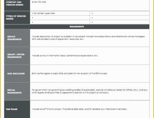 Requirements Gathering Template Excel Free Of Free Vendor Templates Project Requirements Gathering