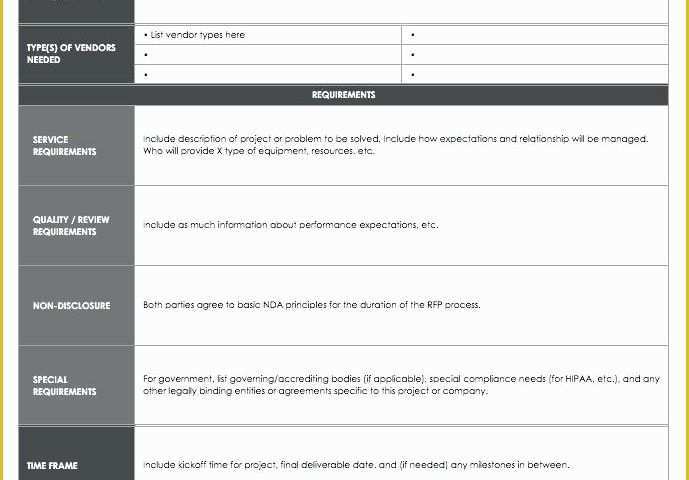 Requirements Gathering Template Excel Free Of Free Vendor Templates Project Requirements Gathering