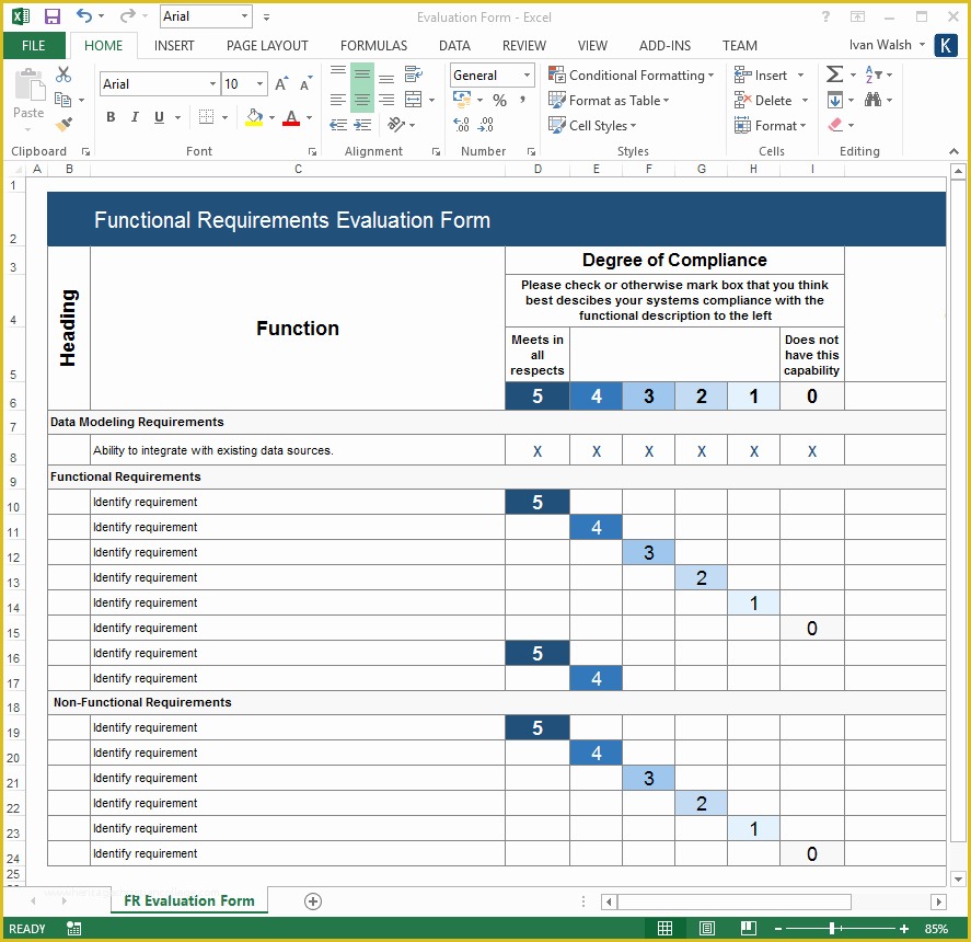 Requirements Gathering Template Excel Free Of Functional Requirements Specification – Ms Word & Excel