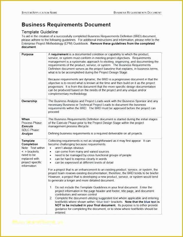 Requirements Gathering Template Excel Free Of Requirements Gathering Template Excel Free Templates