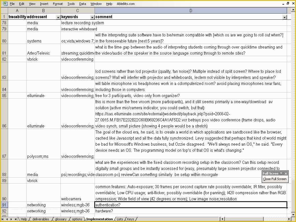 Requirements Gathering Template Excel Free Of Requirements Gathering Template