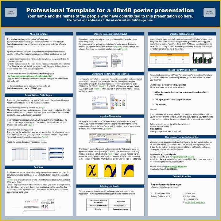 Research Poster Presentation Template Free Download Of Ppt Professional Template for A 48x48 Poster