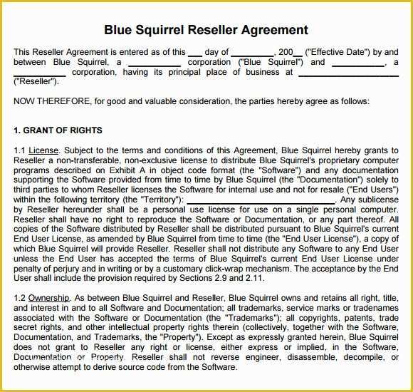 Reseller Agreement Template Free Download Of 6 Sample Reseller Agreements