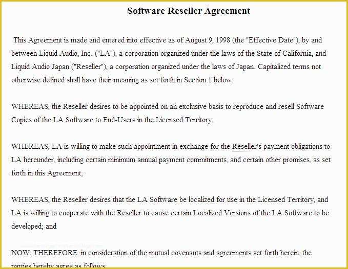 Reseller Agreement Template Free Download Of Awesome Reseller Agreement Template Free Download
