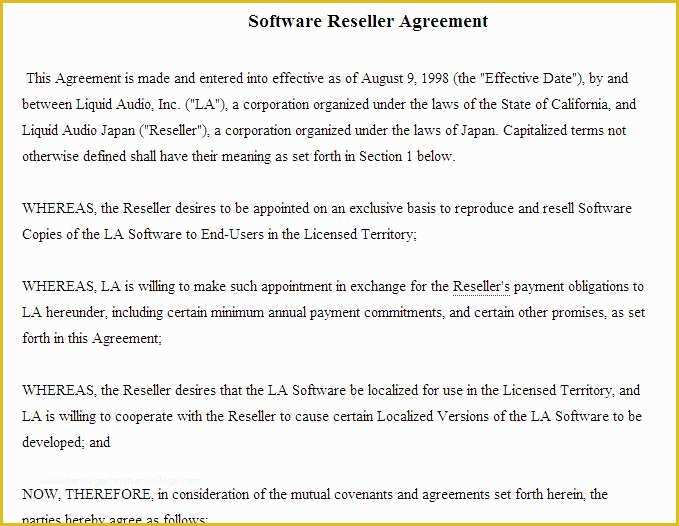Reseller Agreement Template Free Download Of Awesome Reseller Agreement Template Free Download