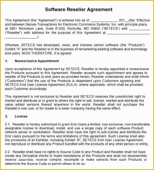 Reseller Agreement Template Free Download Of Exclusive Distribution Agreement Template Free Word