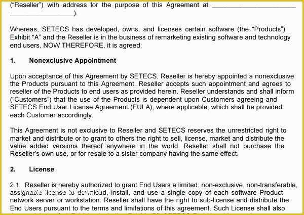 Reseller Agreement Template Free Download Of Reseller Agreement Template Free Reseller Agreement