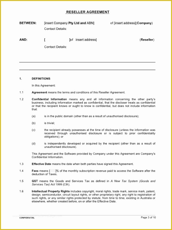 Reseller Agreement Template Free Download Of Reseller Agreement Template