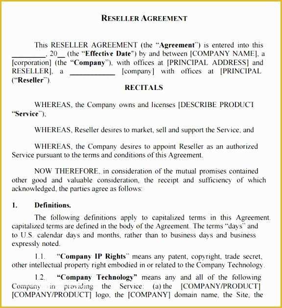 Reseller Agreement Template Free Of 6 software Reseller Agreement Template Uoeub