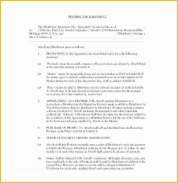 Reseller Agreement Template Free Of Exclusive Reseller Agreement Template