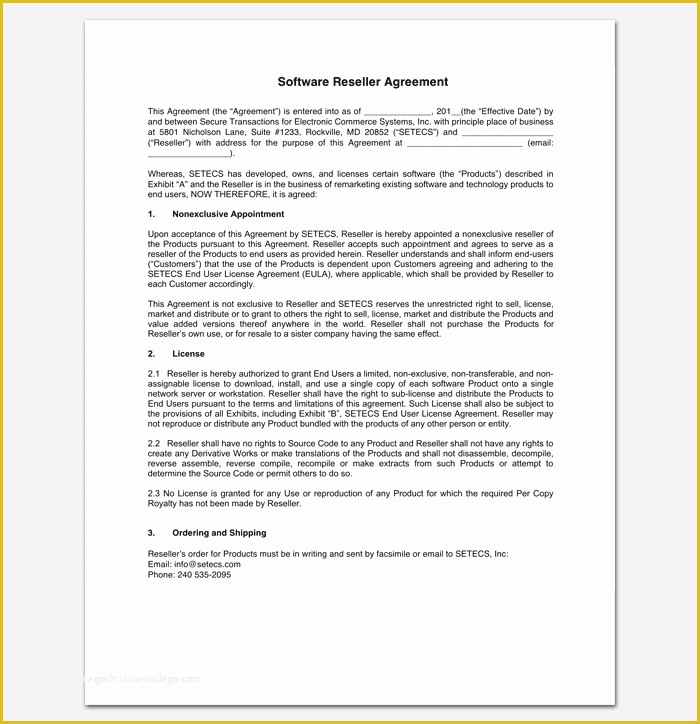 Reseller Agreement Template Free Of Reseller Agreement Template 6 Samples Examples & formats