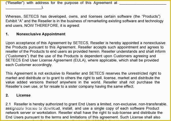 Reseller Agreement Template Free Of Reseller Agreement Template Free Reseller Agreement