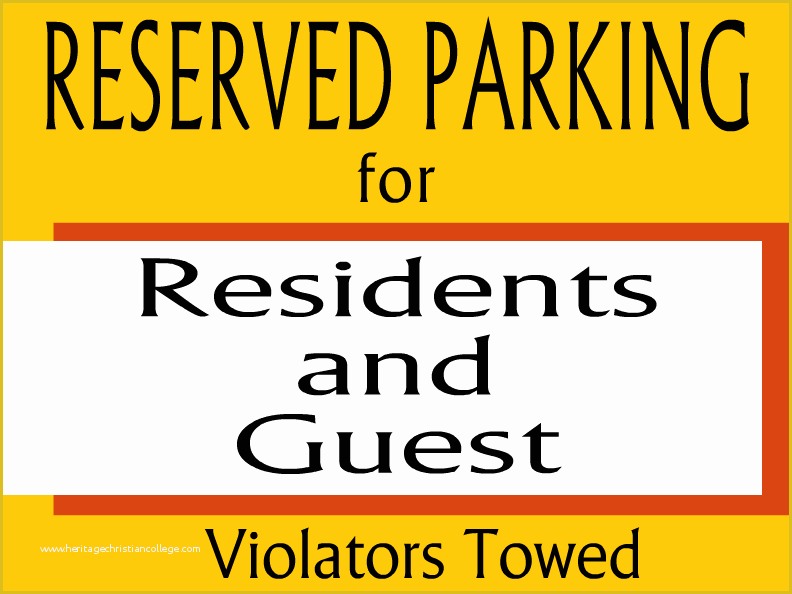 Reserved Parking Sign Template Free Of Parking Templates