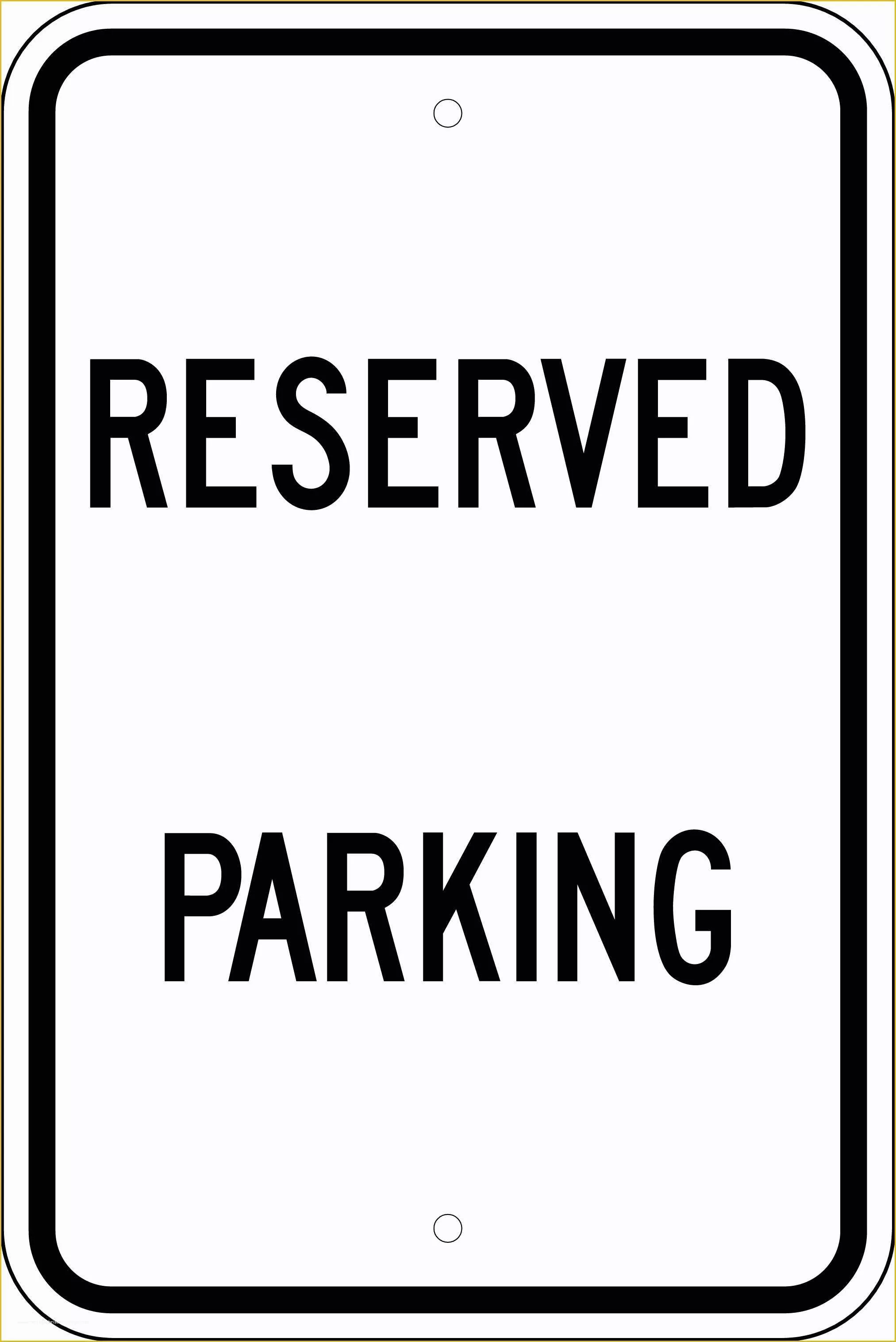 Reserved Parking Sign Template Free