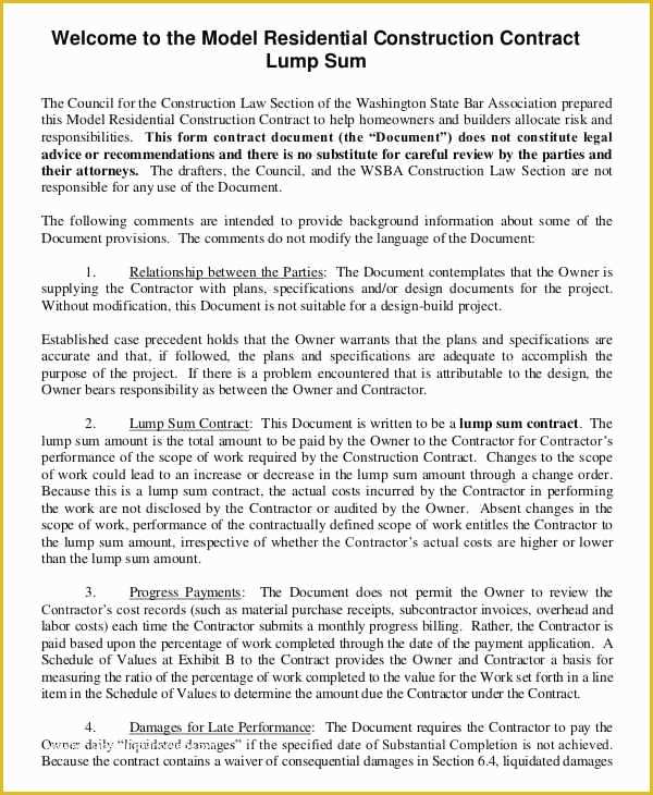 Residential Construction Contract Template Free Of Construction Contract Template 12 Word Pdf Apple