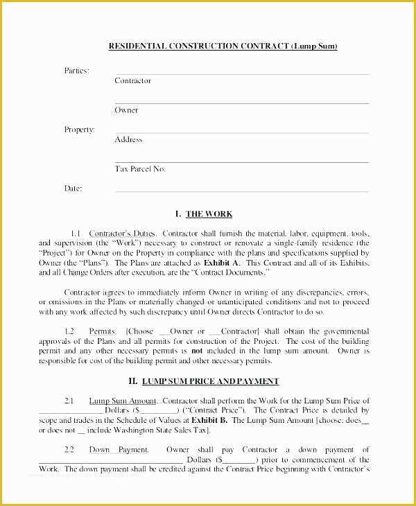 Residential Construction Contract Template Free Of Construction Contract Template Free – Puebladigital