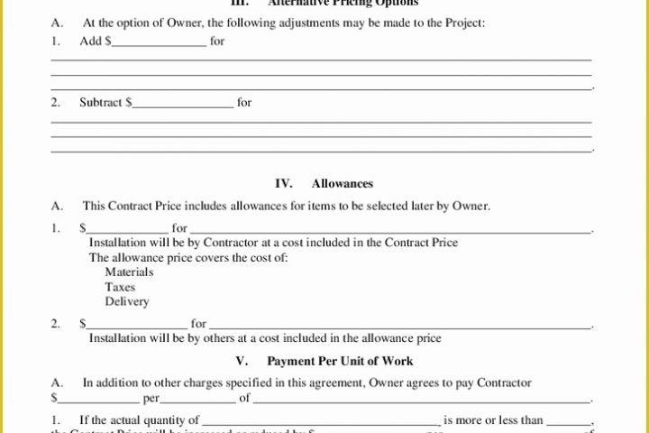 Residential Construction Contract Template Free Of Construction Contract Template