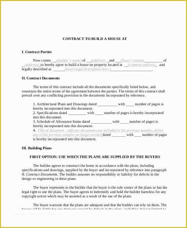 Residential Construction Contract Template Free Of High Quality Contract Samples for Construction with Blank