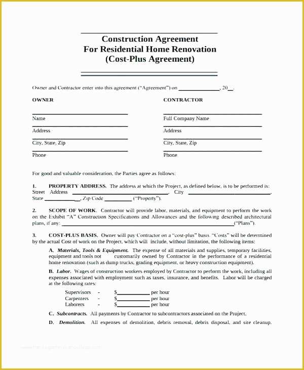 Residential Construction Contract Template Free Of Sample Residential Construction Schedule Elegant